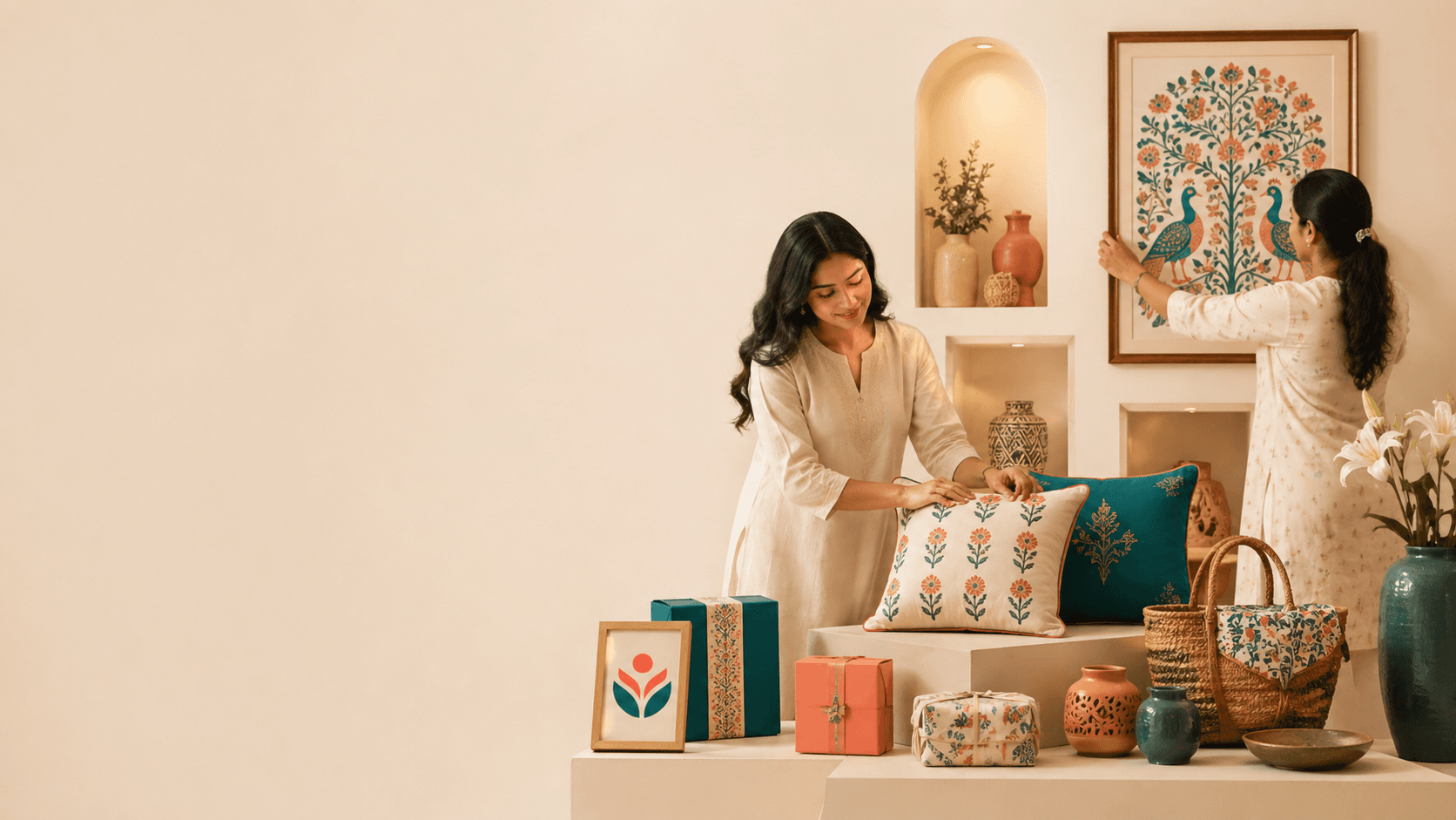 Pattachitra journal styling arranged as a premium gifting story