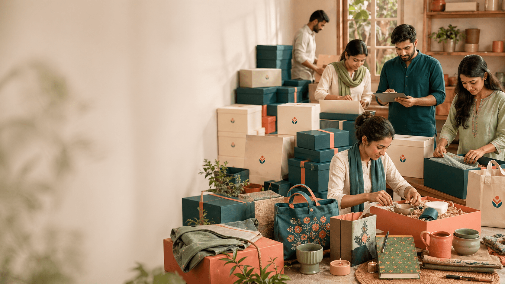 Corporate gifting brief planning with handmade gifts and packaging inputs